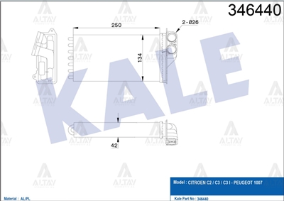 Citroen C3 Kalorifer Radyatörü 2002-2009 Radyatör OEM 6448K9